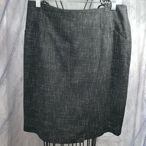 The Limited Pencil Tweed Skirt Fully Lined Overlapping Front Faux Wrap Textured